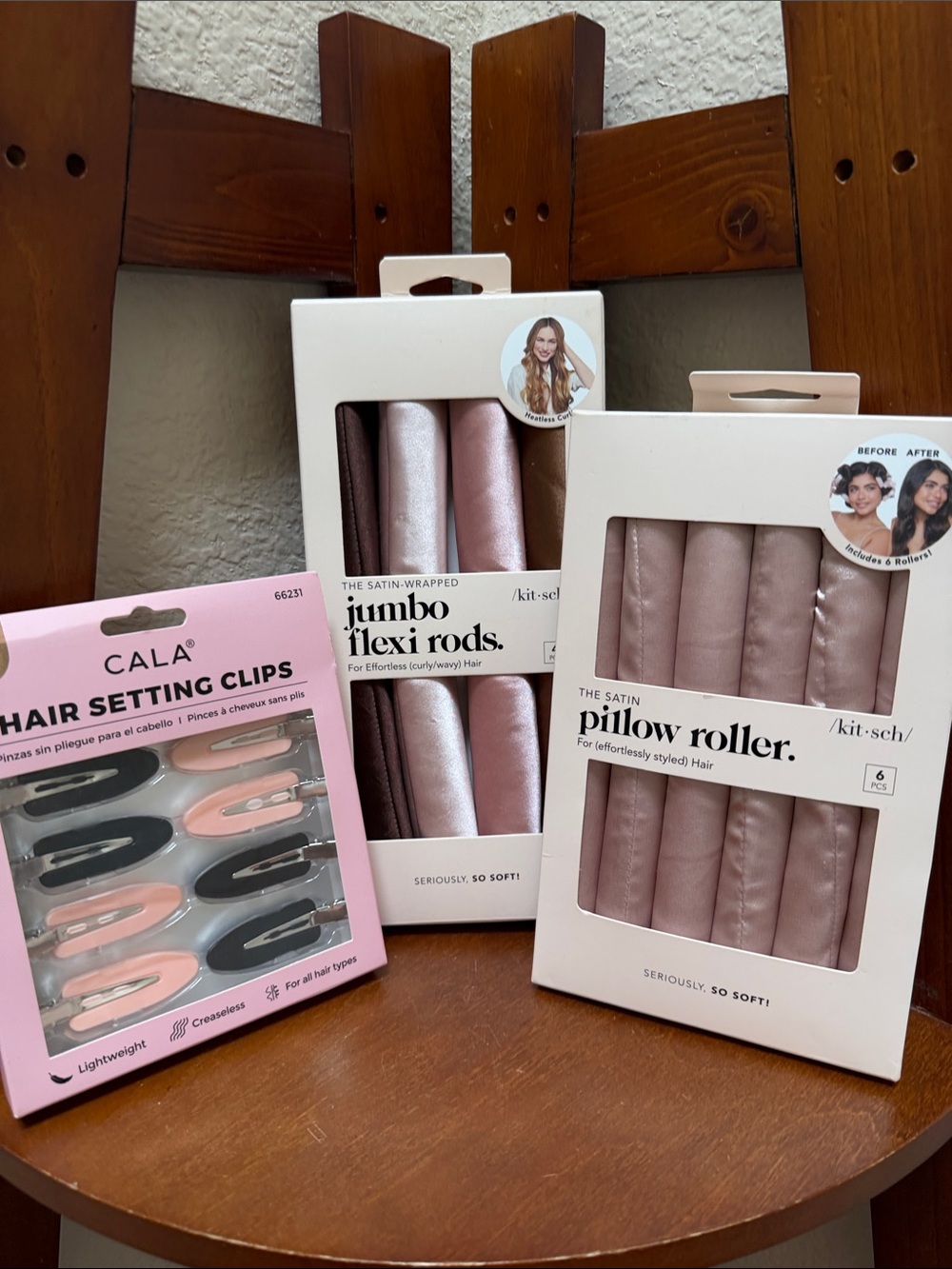 🔹Kitsch Satin Jumbo Flexi (4)  Rods & Kitsch The Satin Pillow Roller (6)..